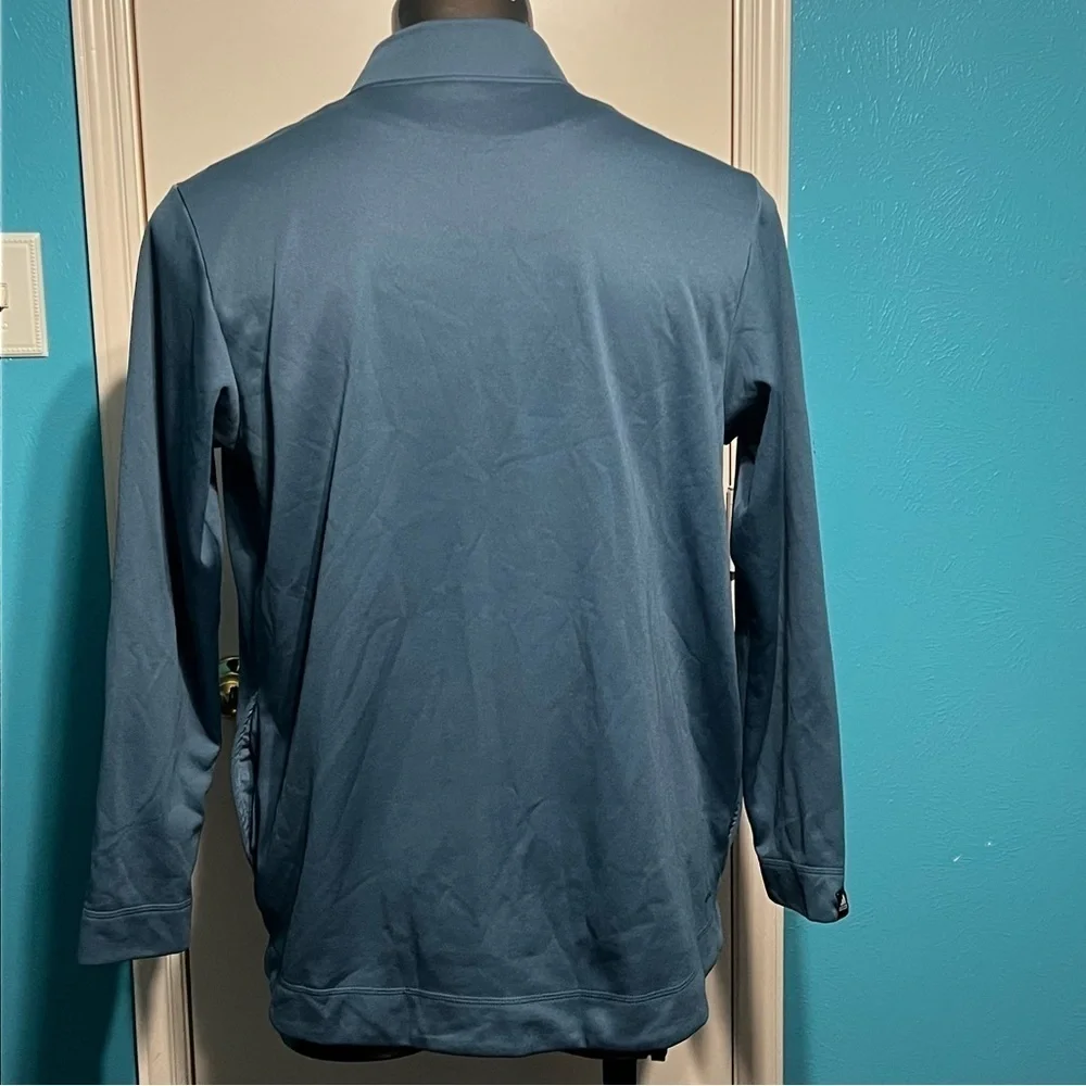 Adidas Aero Ready Light Blue Fleece lined quarter zip pullover Jacket XL Guc